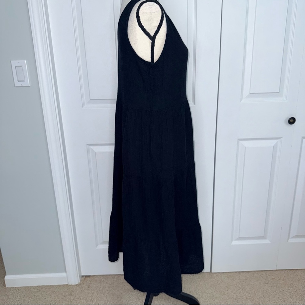 Sonoma Cotton Gauze Sleeveless v-Neck Tiered‎ Maxi Dress With Pockets size Small - Picture 6 of 16